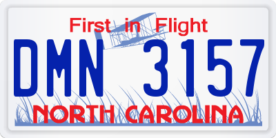 NC license plate DMN3157