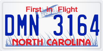 NC license plate DMN3164