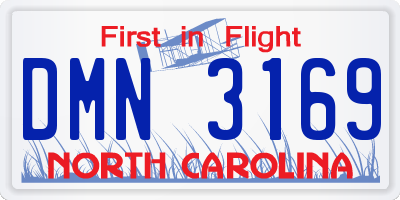 NC license plate DMN3169