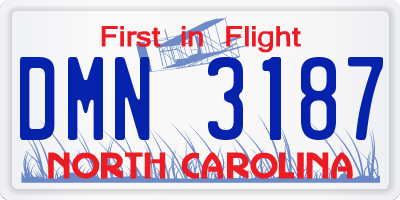 NC license plate DMN3187