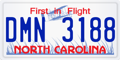 NC license plate DMN3188