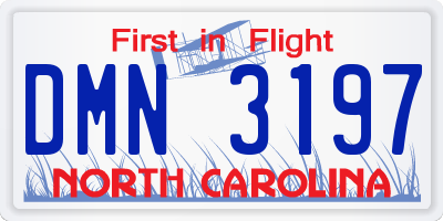 NC license plate DMN3197