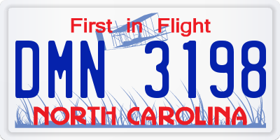 NC license plate DMN3198