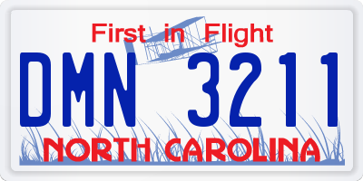 NC license plate DMN3211