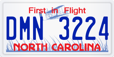 NC license plate DMN3224