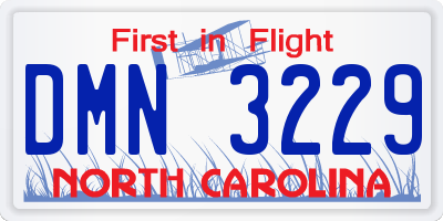 NC license plate DMN3229