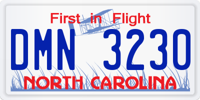 NC license plate DMN3230