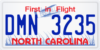 NC license plate DMN3235