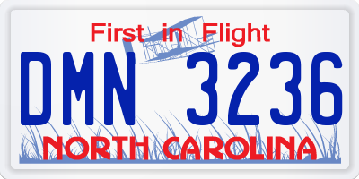 NC license plate DMN3236