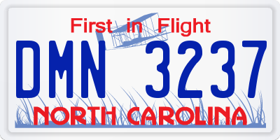 NC license plate DMN3237