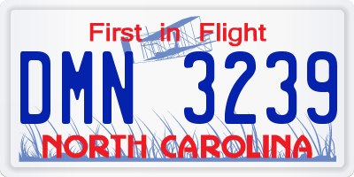 NC license plate DMN3239