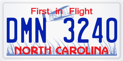 NC license plate DMN3240