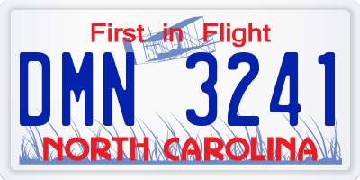 NC license plate DMN3241