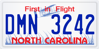 NC license plate DMN3242