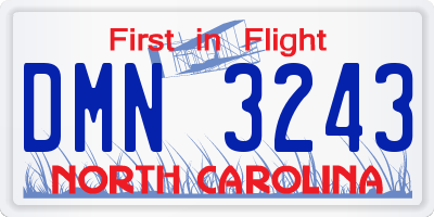 NC license plate DMN3243