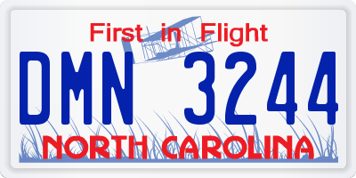 NC license plate DMN3244