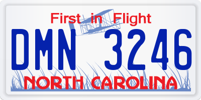 NC license plate DMN3246