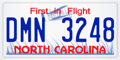 NC license plate DMN3248