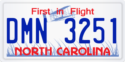 NC license plate DMN3251