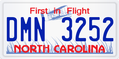 NC license plate DMN3252