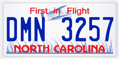 NC license plate DMN3257