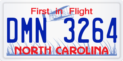 NC license plate DMN3264