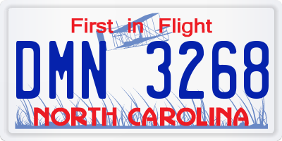 NC license plate DMN3268