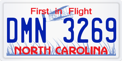 NC license plate DMN3269