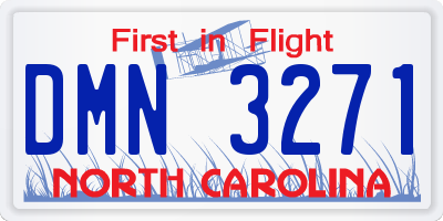 NC license plate DMN3271