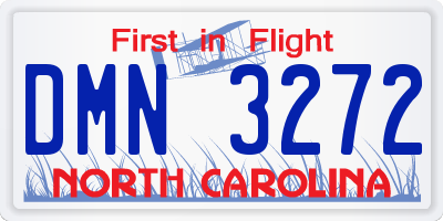 NC license plate DMN3272