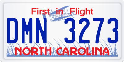 NC license plate DMN3273