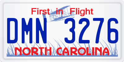 NC license plate DMN3276