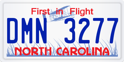 NC license plate DMN3277