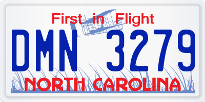 NC license plate DMN3279