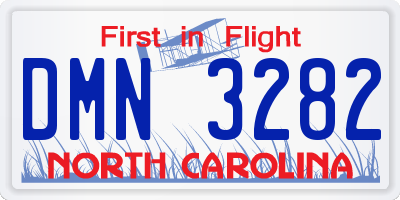 NC license plate DMN3282