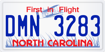 NC license plate DMN3283