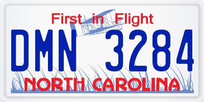 NC license plate DMN3284