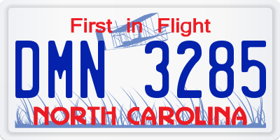 NC license plate DMN3285