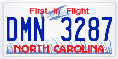 NC license plate DMN3287