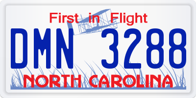 NC license plate DMN3288