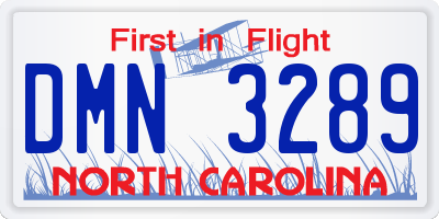 NC license plate DMN3289