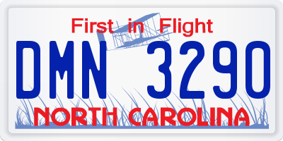 NC license plate DMN3290