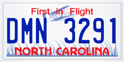 NC license plate DMN3291