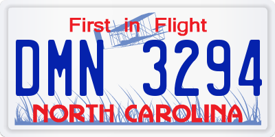 NC license plate DMN3294