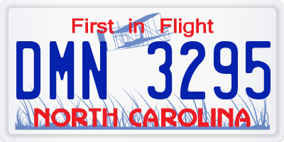 NC license plate DMN3295