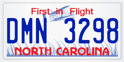 NC license plate DMN3298