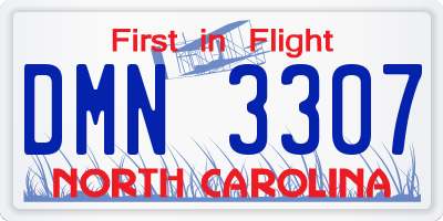 NC license plate DMN3307