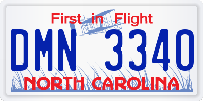 NC license plate DMN3340