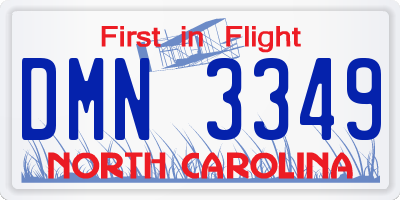 NC license plate DMN3349