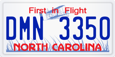NC license plate DMN3350